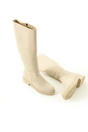 چکمه بژ زنانه پاشنه کوتاه (1 - 4 سانتی متر) Gökçe Shoes - کد 871704117