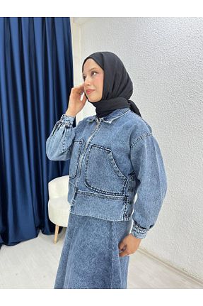 ست بالاتنه و پائین تنه حجاب آبی زنانه گشاد VARELA - کد 871713561