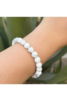 دستبند جواهر سفید زنانه سنگ طبیعی ozlemuguzaccessory - کد 871715847