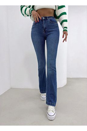 شلوار جین آبی زنانه پاچه اسپانیولی Aida Fashion - کد 871774767