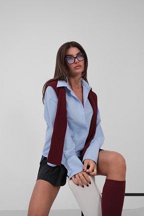 پیراهن آبی زنانه اورسایز Black Fashion - کد 871910007