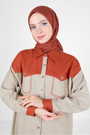 روسری نارنجی پلی استر Alvina - کد 792004873