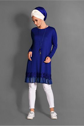 تونیک حجاب سرمه ای زنانه بافتنی TRENDTESETTÜR - کد 58718818