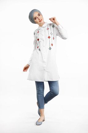 تونیک حجاب بژ زنانه ویسکون TRENDTESETTÜR - کد 58718156
