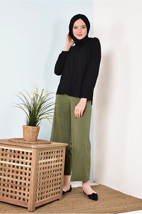 بلوز حجاب مشکی زنانه Straight TRENDTESETTÜR - کد 59092392