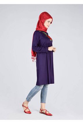 تونیک حجاب بنفش زنانه پلی استر TRENDTESETTÜR - کد 59079346