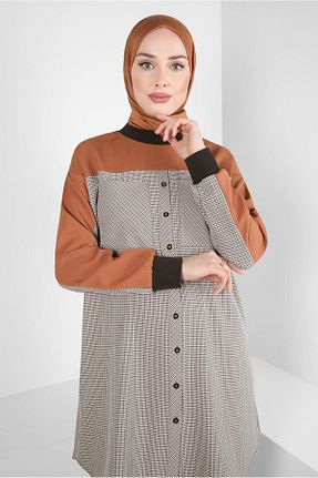 تونیک حجاب نارنجی زنانه مخلوط پلی استر Alvina - کد 790166917