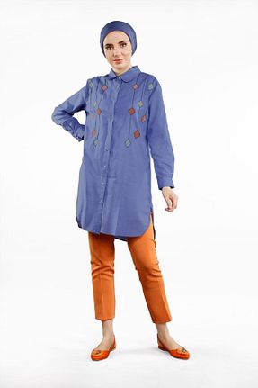 تونیک حجاب سرمه ای زنانه ویسکون TRENDTESETTÜR - کد 58717640