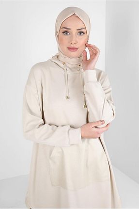 تونیک حجاب بژ زنانه مخلوط پلی استر Alvina - کد 791024330