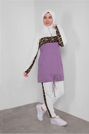 ست بالاتنه و پائین تنه حجاب بنفش زنانه رگولار TRENDTESETTÜR - کد 88580847