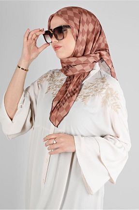 روسری قهوه ای پلی استر Alvina - کد 801113992
