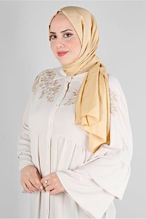 شال طلائی زنانه پنبه ای Alvina - کد 796282347