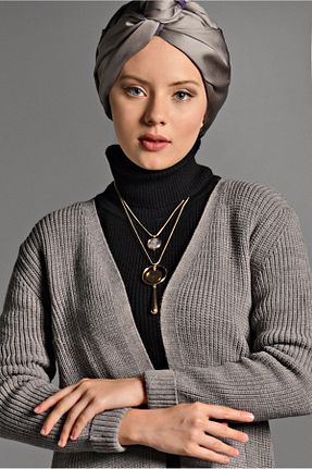 رویه حجاب قهوه ای زنانه رگولار TRENDTESETTÜR - کد 86183797