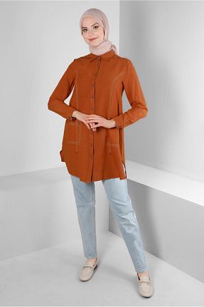 تونیک حجاب نارنجی زنانه پنبه ای Alvina - کد 805630969