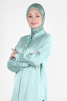 روسری سبز ساتن Alvina - کد 802125212