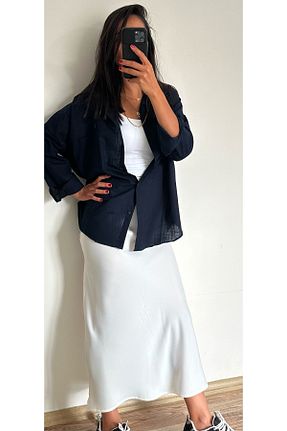 دامن سفید زنانه ساتن Butik - کد 871911130