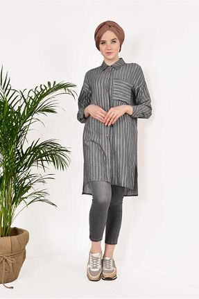تونیک حجاب مشکی زنانه پنبه ای TRENDTESETTÜR - کد 58718184