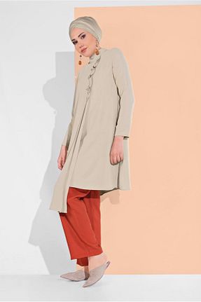 تونیک حجاب طوسی زنانه ویسکون TRENDTESETTÜR - کد 86187050