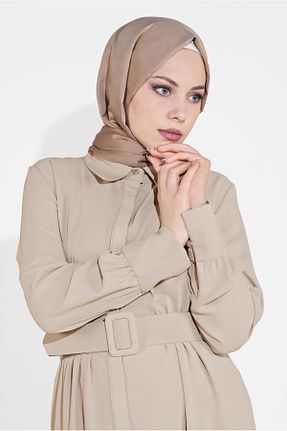 تونیک حجاب بژ زنانه پنبه ای TRENDTESETTÜR - کد 86190225