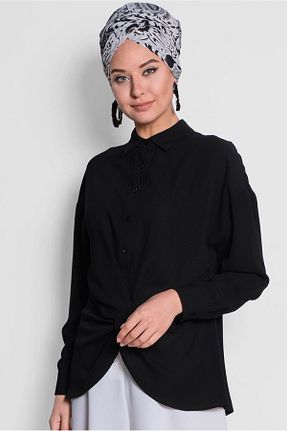 بلوز حجاب مشکی زنانه Straight TRENDTESETTÜR - کد 98307939