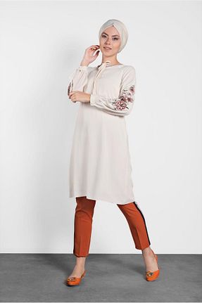 تونیک حجاب نباتی زنانه مخلوط پلی استر TRENDTESETTÜR - کد 97170364