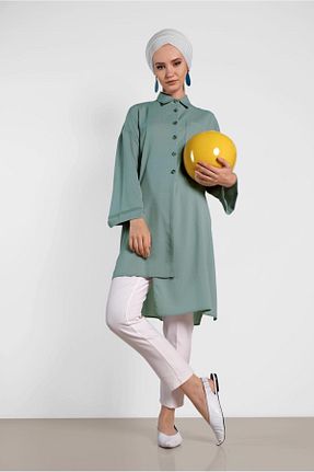 تونیک حجاب سبز زنانه پلی استر TRENDTESETTÜR - کد 97169399