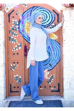 تونیک حجاب بژ زنانه پلی استر TRENDTESETTÜR - کد 95959162