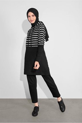 ست بالاتنه و پائین تنه حجاب مشکی زنانه رگولار TRENDTESETTÜR - کد 86318334