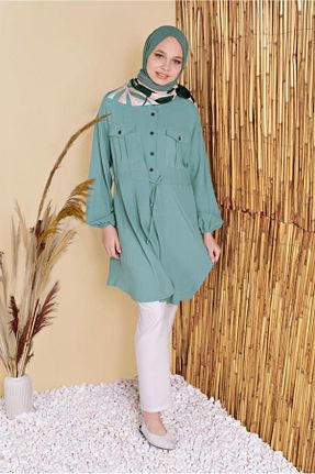 تونیک حجاب سبز زنانه پنبه پلی استر TRENDTESETTÜR - کد 97169423