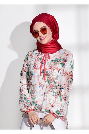 بلوز حجاب بژ زنانه رگولار TRENDTESETTÜR - کد 98307312
