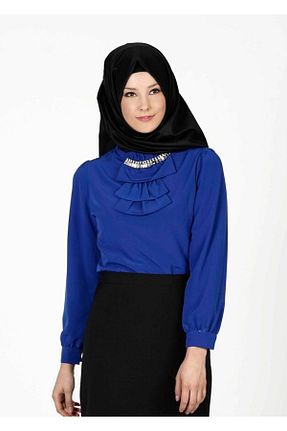 بلوز حجاب سرمه ای زنانه رگولار TRENDTESETTÜR - کد 95138490