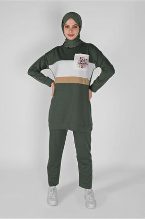 ست گرمکن حجاب خاکی زنانه رگولار TRENDTESETTÜR - کد 98996432