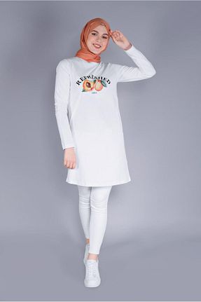 تونیک حجاب سفید زنانه ویسکون TRENDTESETTÜR - کد 123283970