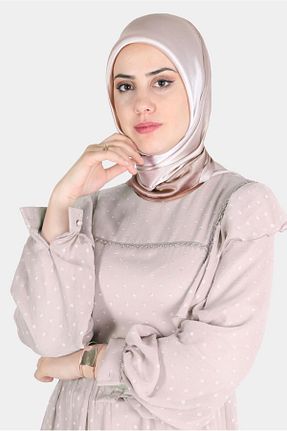 روسری قهوه ای پلی استر Alvina - کد 806346344