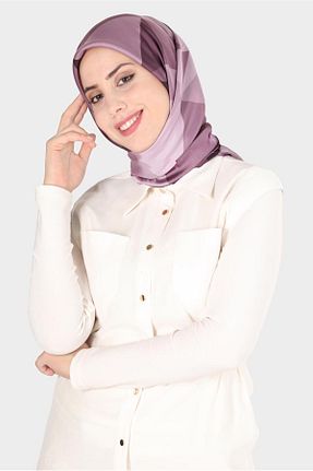 روسری بنفش پلی استر Alvina - کد 807517639