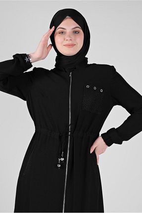 مانتو بلند حجاب مشکی زنانه TRENDTESETTÜR - کد 137043436
