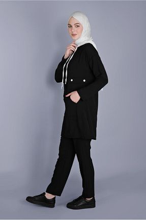 ست بالاتنه و پائین تنه حجاب مشکی زنانه رگولار TRENDTESETTÜR - کد 123475900