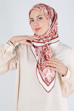 روسری قهوه ای پنبه ای Alvina - کد 802008875