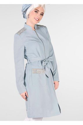ترنچکت حجاب آبی زنانه بدون آستر TRENDTESETTÜR - کد 819322273