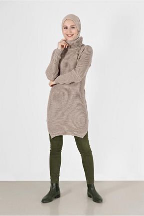 تونیک حجاب بژ زنانه ویسکون TRENDTESETTÜR - کد 215323221