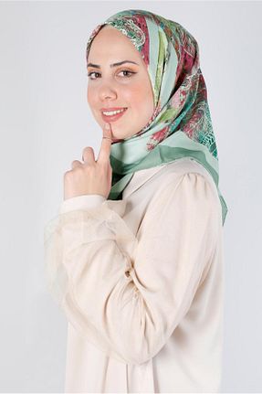 روسری سبز پلی استر Alvina - کد 805319625