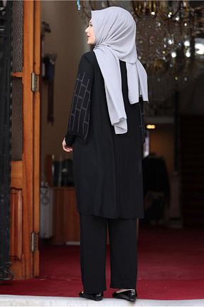 ست بالاتنه و پائین تنه حجاب مشکی زنانه رگولار TRENDTESETTÜR - کد 286597771