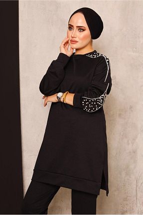ست بالاتنه و پائین تنه حجاب مشکی زنانه رگولار TRENDTESETTÜR - کد 377274345