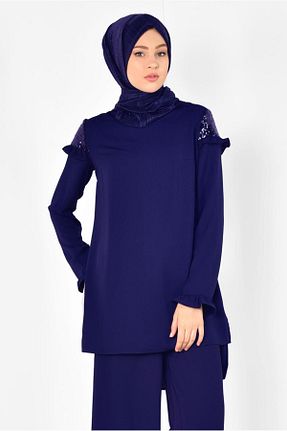 ست بالاتنه و پائین تنه حجاب سرمه ای زنانه رگولار TRENDTESETTÜR - کد 332340124