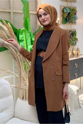 کت حجاب قهوه ای زنانه رگولار TRENDTESETTÜR - کد 414184640