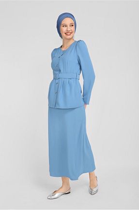 ست بالاتنه و پائین تنه حجاب آبی زنانه رگولار TRENDTESETTÜR - کد 332337145
