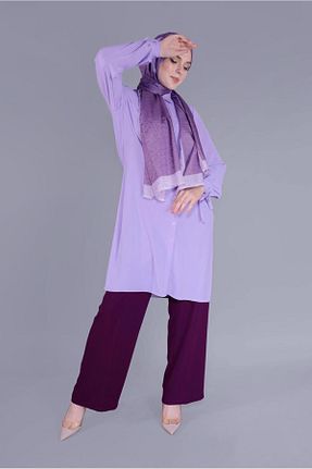 شلوار حجاب بنفش زنانه پلی استر TRENDTESETTÜR - کد 816012451