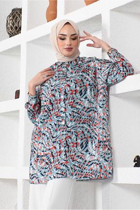 تونیک حجاب آبی زنانه پنبه ای TRENDTESETTÜR - کد 734530863