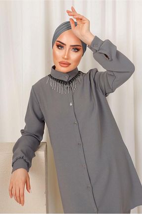 ست بالاتنه و پائین تنه حجاب طوسی زنانه رگولار TRENDTESETTÜR - کد 712842516