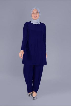 ست بالاتنه و پائین تنه حجاب سرمه ای زنانه رگولار TRENDTESETTÜR - کد 703179185